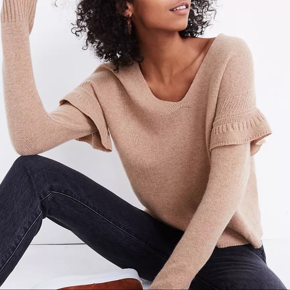 Madewell Ruffled Stitch-Play pullover Sweater